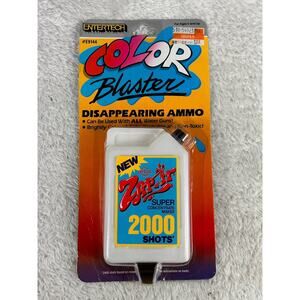 1987 Vtg RARE LJN Entertech COLOR BLASTER Water GUN Zap it AMMO Sealed liquid
